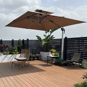 Sombrilla de Patio Cantilever para Jardín Exterior <span class=keywords><strong>Beautyhouse</strong></span> Roma, Parasol de Aluminio con Luces Solares 3x3M para Patio o Parque - Product Image 1