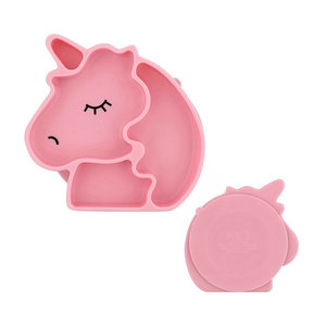 Napperon pour table en forme de <span class=keywords><strong>licorne</strong></span>, sans BPA, assiette d'alimentation pour bébés, avec séparation - Product Image 1