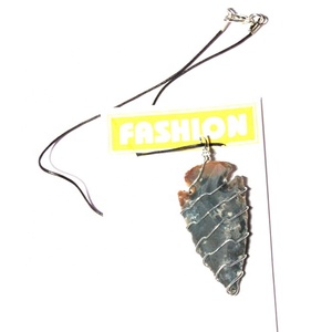 Collar de puntas de flecha envuelto en plata, joyería de moda con piedra de ágata, perla, curación física, piedra semipreciosa, artesanales - Product Image 1