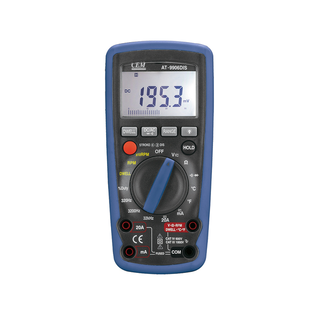 CEM AT-9906DIS 3200 with Analog Multi-functions Auto-ranging Automotive Digital Multimeter Featuring RPM Dustproof & Waterproof