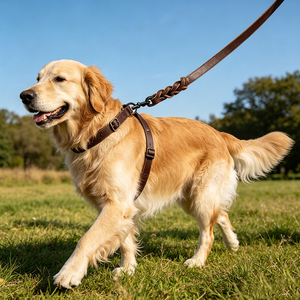 Pet Dog Leash Leather 4/5/6FT Durable Solid <b>Small</b> Medium Dogs Cats Training Walking Lead Hands Free Buckle Tactical - Product Image 6