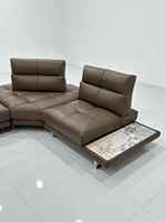 Verstellbare Rückenlehne Italienisches Design Echtes Leder Wohnzimmer Sofa Villa Möbel Große Wohnung Couch Kurven form Roma Sofas