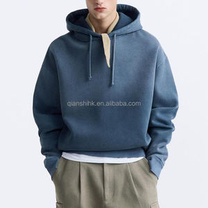 Fabricants de sweats à capuche oversize en coton vintage, sweats à capuche personnalisés à épaules tombantes, sweats en molleton français 800 g/m² pour hommes - Product Image 1