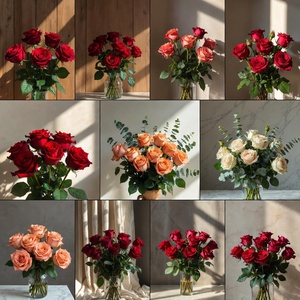 Flores de Terciopelo para Decoración de Bodas, Pared de Flores Artificiales, Decoración de Bodas, Rosas Artificiales al por Mayor, Rosa de San Valentín - Product Image 5