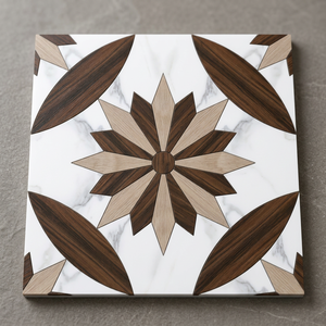Carreaux de sol en céramique effet marbre de luxe 16x16 pouces, en porcelaine émaillée pour la décoration intérieure - Product Image 5