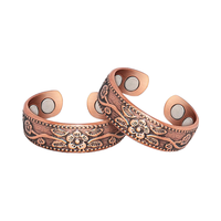 Bagues magnétiques en cuivre pur à 99,99 % pour femmes, lot de 2 avec aimants de 3500 Gauss, bijoux en cuivre pour soulager la douleur de l'arthrite