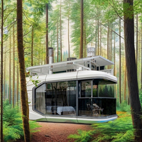 Maisonnette de luxe de haute qualité, hôtel mobile en conteneur, pod de camping, structure en acier préfabriquée, panneau sandwich pour l'habitation