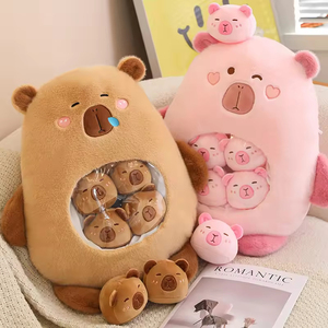 Oreiller de haute qualité personnalisé Super doux Capybara peluche Snack mignon <span class=keywords><strong>cochon</strong></span> jouet couette avec remplissage en coton PP pour bébé garçons filles - Product Image 5