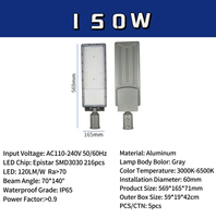 Boîtier électrique d'alimentation en courant alternatif étanche de modules d'éclairage de rue de LED de lumen élevé avec l'évaluation LP66 pour des réverbères