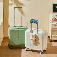 Valise de voyage multifonctionnelle populaire à ouverture frontale et latérale de 18 pouces avec porte-téléphone et porte-gobelet, vente en gros d'usine