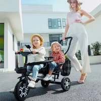 Harga Grosir Sepeda Roda Tiga Anak Ringan 2 Walker Bayi Kereta Dorong Kembar untuk Usia 1-6 Tahun 2 Baris Mainan Hadiah Skuter Sepeda Anak 3 Roda