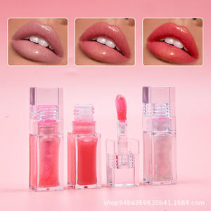 Brillo de labios Venta al por mayor Maquillaje Tubo cuadrado transparente Fruta regordeta Aceite de labios que cambia de color Brillo de labios Oem Brillo de labios Labiales - Product Image 4