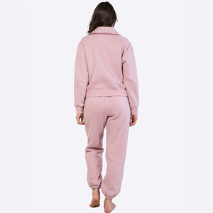 Ensemble de vacances jogger deux pièces en tricot rose pour femmes personnalisées, tenues pour femmes - Product Image 5