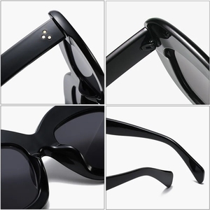 MOSI retro oversize CAT-eye gafas de sol de moda de mujer de alta gama de diseño cómodo gafas de sol UV400 hombres jalea color remaches su - Product Image 5