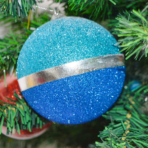 Boules <span class=keywords><strong>de</strong></span> Noël en plastique soufflé avec paillettes, 10 cm, 5 couleurs personnalisables, nouveauté 2022, pour décorations <span class=keywords><strong>de</strong></span> fêtes - Product Image 2