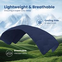 Couette d'été moderne unie rafraîchissante, taille Queen, réversible, doublure soyeuse, Q-Max>0.45, pour les personnes ayant chaud la nuit