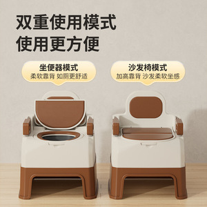 Portable Adult Toilet Seat With Slow Closing Cover <b>For</b> Home Use Indoor <b>Bathroom</b> Safety Equipment 150 Kg Capacity - Product Image 1