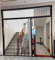 Porte coulissante pliante en PVC, porte de séparation invisible rétractable en alliage d'aluminium transparent pour cuisine et chambre