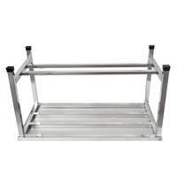 Table de travail en acier inoxydable robuste, durable, pour l'intérieur et l'extérieur, pour les stands de nourriture, les cuisines de restaurants, les barbecues et les marchés