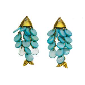 Pendientes Colgantes Bohemios S300-4009QL, Chapados en Oro, con Diseño de Animales, Concha y Aleación de Zinc, Estilo Bohemia - Product Image 1
