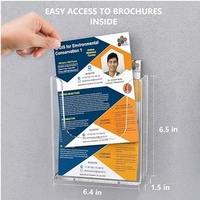 Concise Moderne 3 pièces Acrylique Mural Porte-Brochure Transparent Flyer Acrylique Manuel Stand pour Bureau Hôtel Bibliothèque
