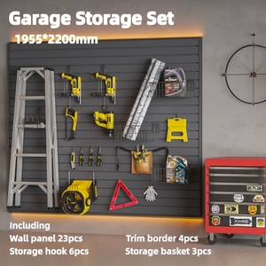 Étagère murale multi-niveaux en WPC robuste, imperméable, résistante, gain de place, installation facile, solution de rangement pour atelier et garage - Product Image 1