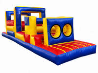 Grand parcours d'obstacles gonflable ouvert, jeu d'obstacles gonflable commercial en PVC pour enfants, idéal pour la location événementielle