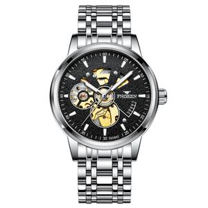 Montre mécanique de luxe pour homme avec bracelet en acier, logo personnalisé, montre de créateur avec cadran en verre et affichage par aiguilles - Product Image 4