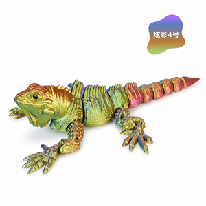 Modellino di Iguana Stampato in 3D Multicolore con Occhi Realistici e Design Sfumato, Figura da Collezione - Product Image 3