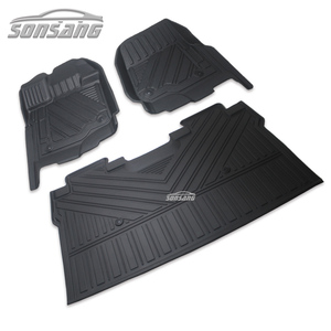 ชุดพรมปูพื้นรถยนต์ 3 ชิ้น สำหรับ F-150 <span class=keywords><strong>Outlander</strong></span> Wrangler JK ปี 2015-2020 สีดำ TPE รุ่น Unique - Product Image 2