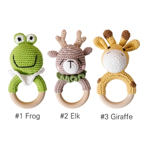 Fait à la main En Forme D'animal <span class=keywords><strong>Au</strong></span> <span class=keywords><strong>Crochet</strong></span> En Bois <span class=keywords><strong>Hochet</strong></span> <span class=keywords><strong>Anneau</strong></span> De Dentition Jouet Bébé <span class=keywords><strong>Anneau</strong></span> De Dentition - Product Image 4