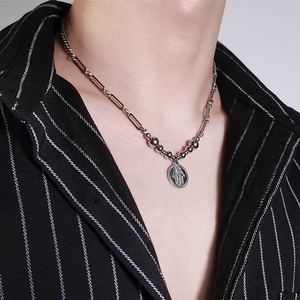 Collana con Pendente Mano di <span class=keywords><strong>Fatima</strong></span> in Acciaio Inossidabile, Stile Hip Hop, Personalizzabile con Logo, Collana alla Moda - Product Image 5