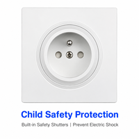 Prise murale de luxe EU, 0,6 mm d'épaisseur, laiton haute conductivité, 250V 10A, appareil électrique certifié CE pour projets hôteliers