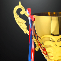 Vente directe d'usine JZ, trophée de football en métal personnalisé de haute qualité pour de multiples scénarios, trophée de football mondial en or