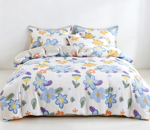 Liquidation en gros – Stock disponible – Parure de lit florale 4 pièces 100TC 133*60 en polyester doux pour la peau – Housse de <span class=keywords><strong>couette</strong></span> prête à être expédiée - Product Image 2