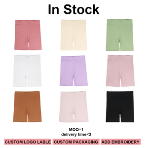 Shorts en coton biologique pour tout-petits, collants de cycliste, sous-robe, bas de danse pour filles, couleur unie, côtelé, pour bébés nouveau-nés - Product Image 3