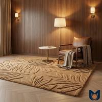 Tapis de sol en velours de coton jacquard OEM, épais et doux, en mousse à mémoire de forme, tapis géométrique texturé en peluche pour salon et chevet