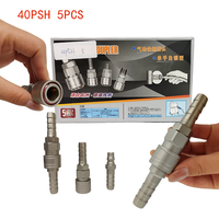 Ensemble de 5 raccords pneumatiques PSP, connecteurs rapides plaqués à verrouillage automatique pour système d'outils de compresseur d'air