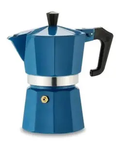 Pezzetti Italexpress alüminyum Moka Pot soba üst 3/6/bardak mavi kahve makinesi İtalyan Espresso için gazlı ocak