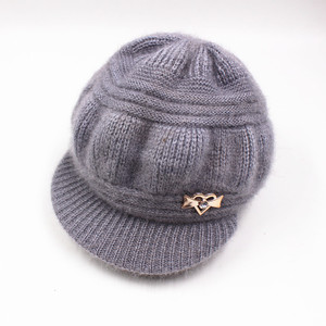 Bonnet tricoté pour femme, chaud en laine avec doublure polaire, style décontracté, couleur rose, anti-boulochage - Product Image 2
