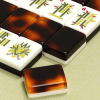 Stock US, Livraison Gratuite : Tuiles de Mahjong Américaines de Luxe en Acrylique Gravé, Motif Écaille de Tortue Moderne, Double Couche, 160 Tuiles