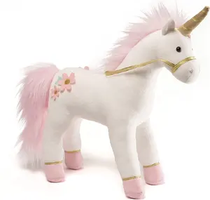 מכירה לוהטת חמוד עומד ורוד לבן רך unicorn בובה ממולא בעלי החיים unicorn בפלאש כרית מתנת צעצוע
