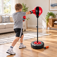 Ballon de frappe réglable pour enfants avec support à ressort, gants et pompe, ensemble de boxe pour enfants pour débutants