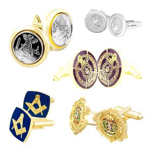 Gemelli massonici all'ingrosso dei gemelli di affari degli uomini del metallo dei gemelli dell'acciaio inossidabile di forma della prugna dei chiodi del polsino francese all'ingrosso - Product Image 6