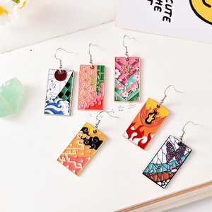 Pendientes colgantes de aleación de Anime Kamado Tanjirou Kochou <span class=keywords><strong>Shinobu</strong></span> Demon Slayer pendientes para Mujeres Hombres accesorios de joyería para disfraz regalo - Product Image 2