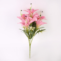 SEASON 7 Lilien-Kunstblumenstrauß für Heim-, Hochzeits- und Partydekoration, Seidenblumenstrauß