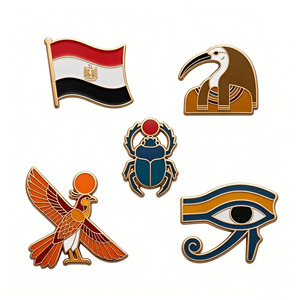 Distintivo in Metallo Personalizzato Piramide di Giza <span class=keywords><strong>e</strong></span> Sfinge, Icona dell'Antico Egitto, Spilla da Bavero Smaltata, Emblema Personalizzato Moderno - Product Image 2