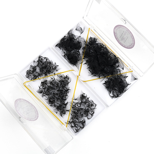 Extensions de <span class=keywords><strong>cils</strong></span> préfabriquées Pro Made 30D 40D 500, base pointue, éventails de volume préfabriqués à tige longue ou courte, en vrac - Product Image 5