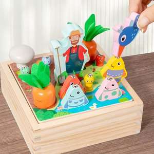 Jouet en bois multifonctionnel pour enfants, <span class=keywords><strong>jeu</strong></span> <span class=keywords><strong>de</strong></span> jardin <span class=keywords><strong>de</strong></span> fruits et légumes, jouets en bois Montessori, éducation précoce - Product Image 2