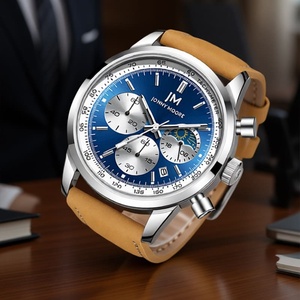 Reloj de Cuarzo JONNY MOORE 1064, Clásico, Multifunción, para Hombre, Correa de Cuero, Resistente al Agua, Estilo Casual de Negocios, Regalo - Product Image 5